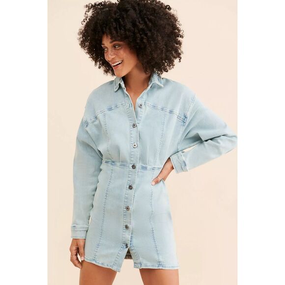 Free People Amber Denim Dress - Picture 1 of 10
